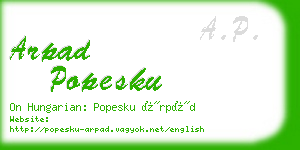 arpad popesku business card